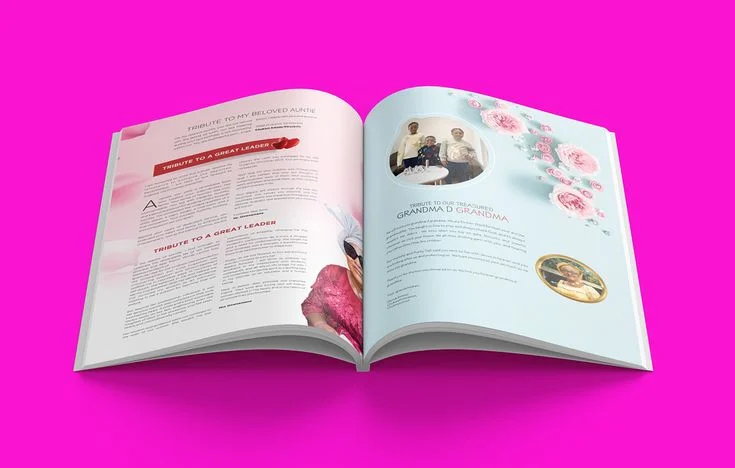 custom square funeral brochure print Design 6